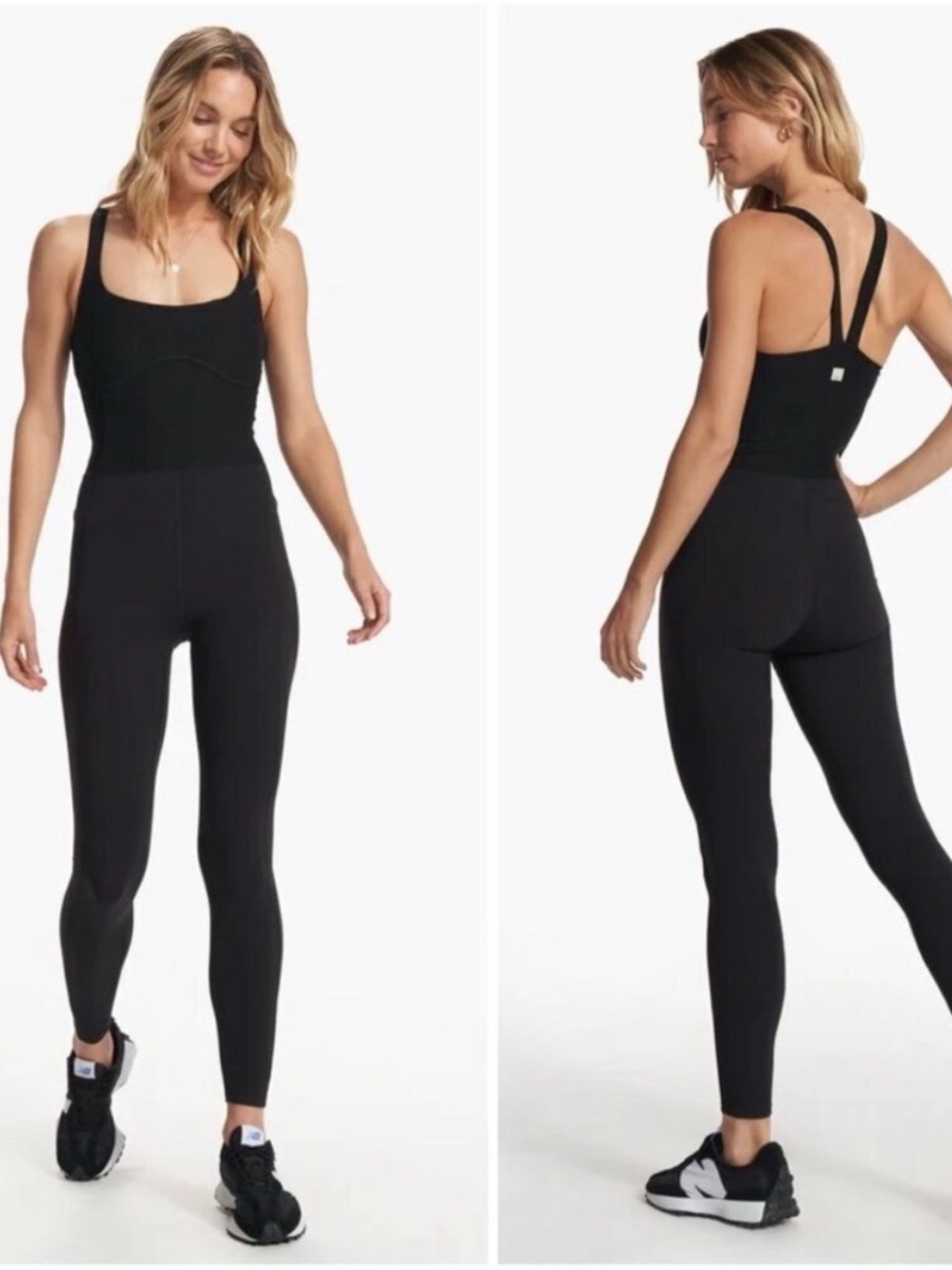 Vuori Black Seamless High-Waist Legging Jumpsuit